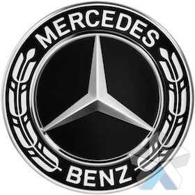 Genuine Mercedes Roadster Black Raised Star Caps 66.8mm