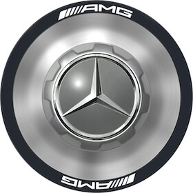 Genuine AMG Centre Cap Large Himalayas Middle Grey