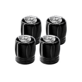 Genuine Mono Crested Valve Cap Set in Black