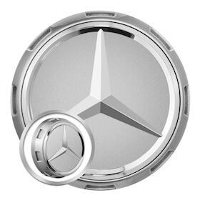 Genuine AMG Caps Centre Lock Design Chrome Shadow